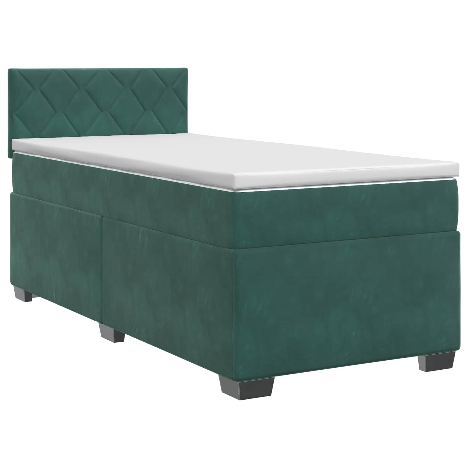 Κρεβάτι box spring με στρώμα Σκούρο Πράσινο 100 x 200 cm