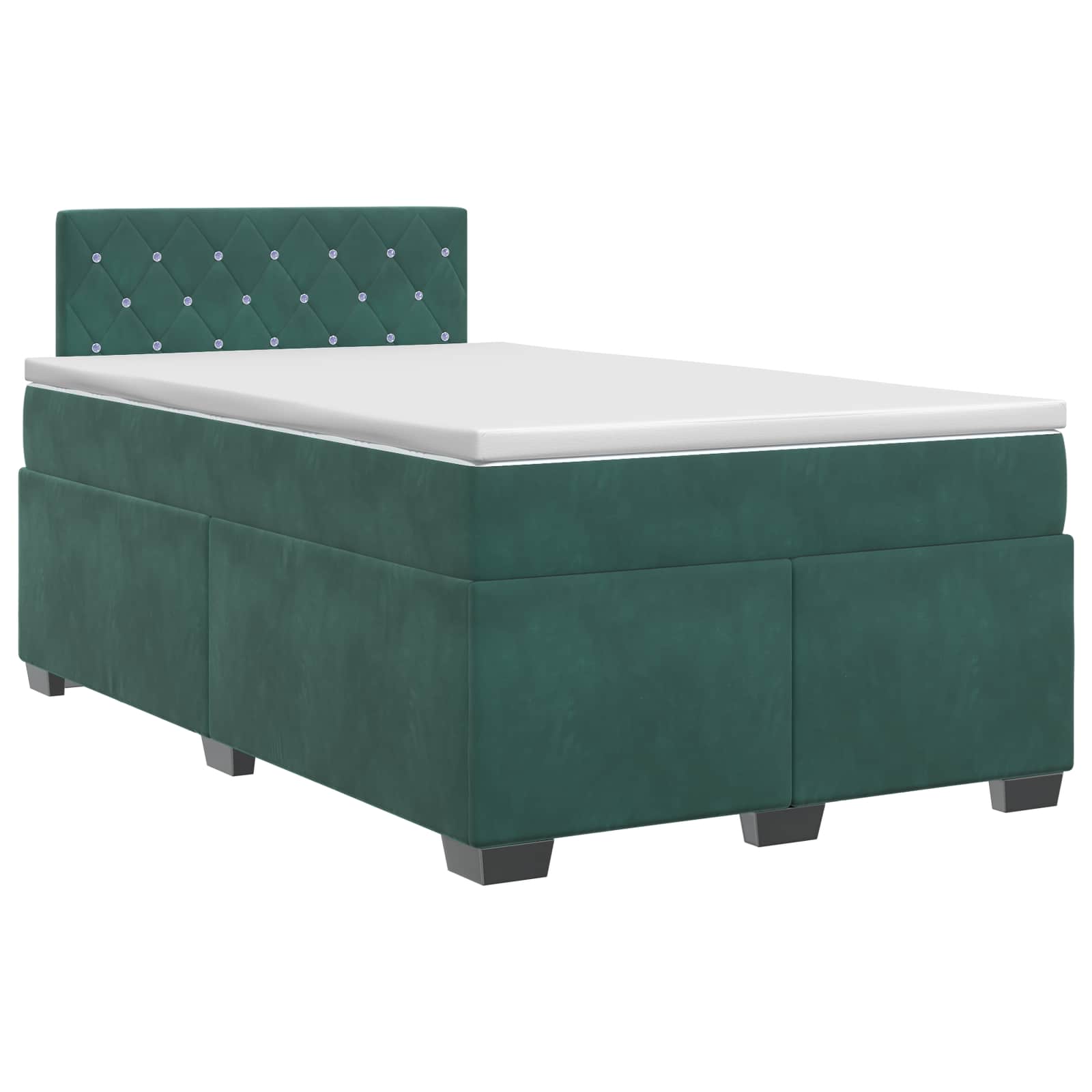 Κρεβάτι box spring με στρώμα Σκούρο Πράσινο 120 x 190 cm