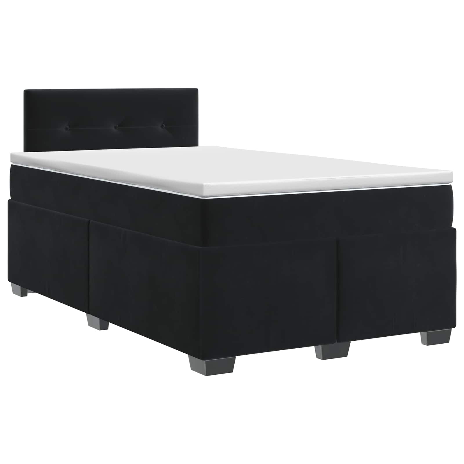 Κρεβάτι box spring με στρώμα Μαύρο 120 x 190 cm Βελούδο