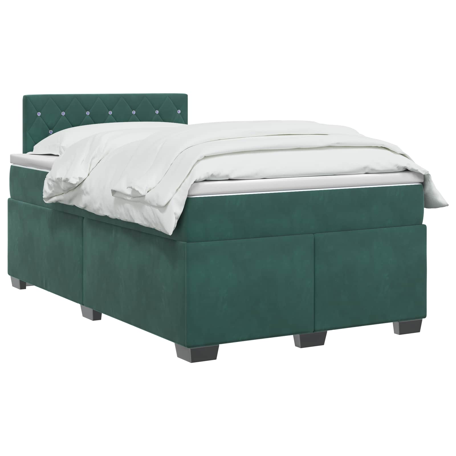 Κρεβάτι box spring με στρώμα Σκούρο Πράσινο 120 x 200 cm