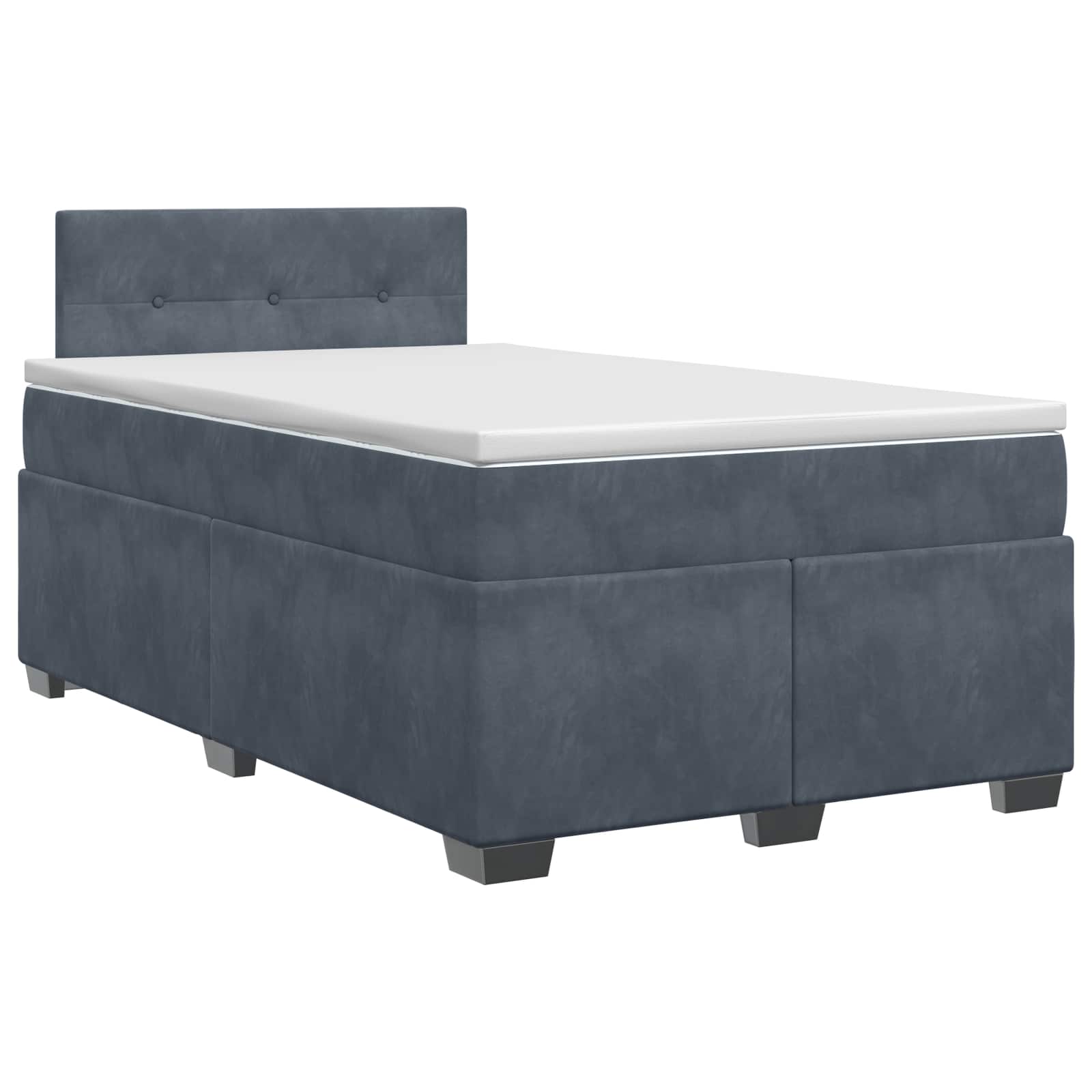 Κρεβάτι box spring με στρώμα Σκούρο Γκρι 120 x 200 cm Βελούδο