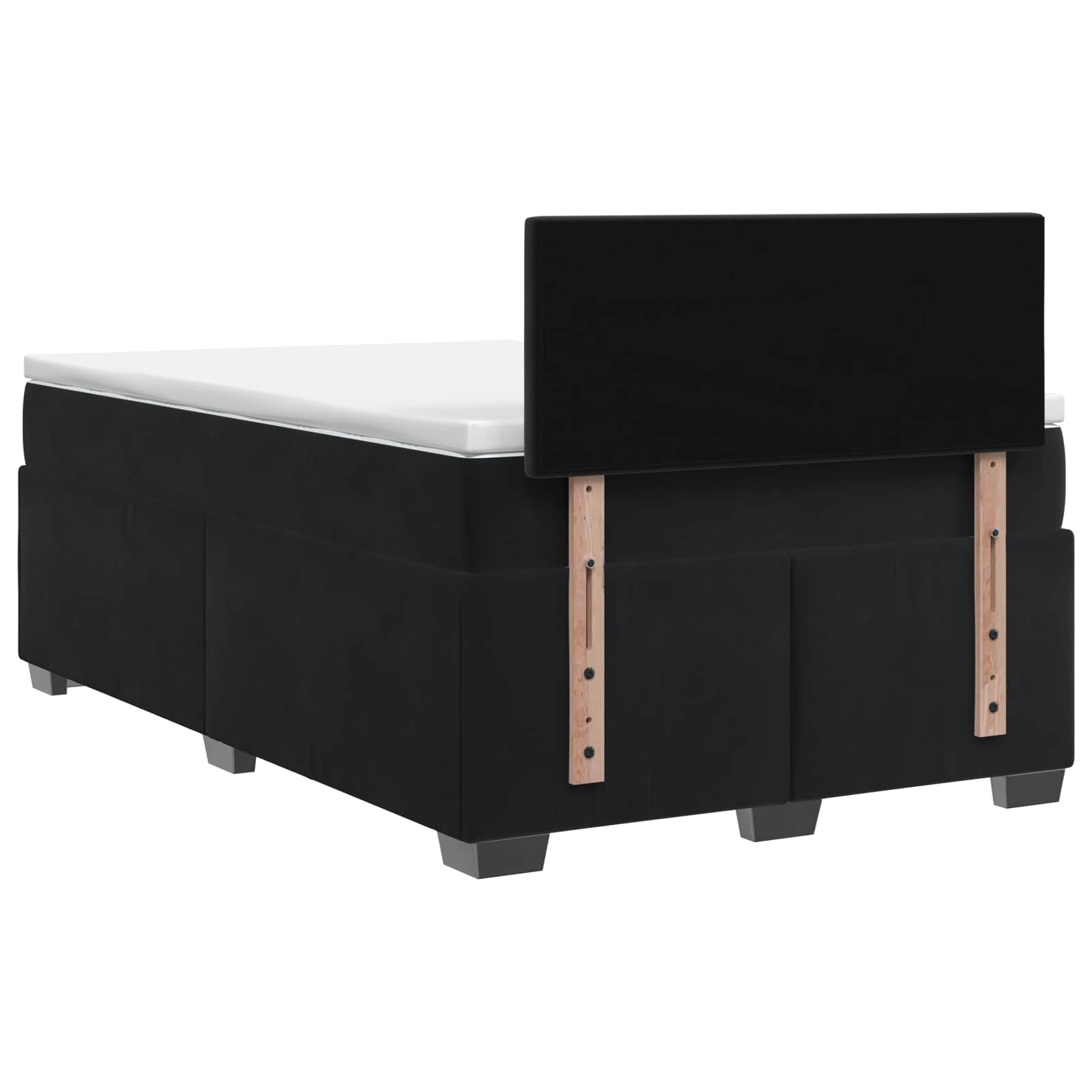 Κρεβάτι box spring με στρώμα Μαύρο 120 x 200 cm Βελούδο - Pakobazaar