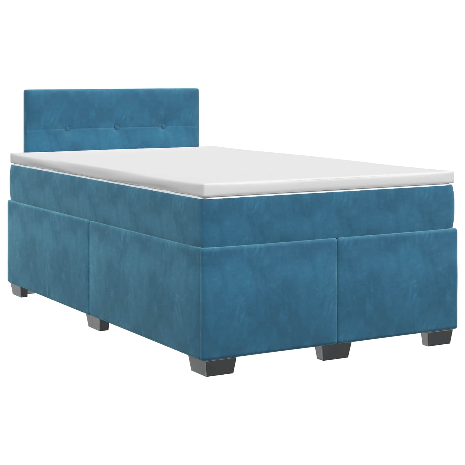 Κρεβάτι box spring με στρώμα Σκούρο Μπλε 120 x 200 cm Βελούδο