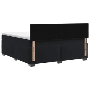 Κρεβάτι box spring με στρώμα Μαύρο 160 x 200 cm Βελούδο - Pakobazaar