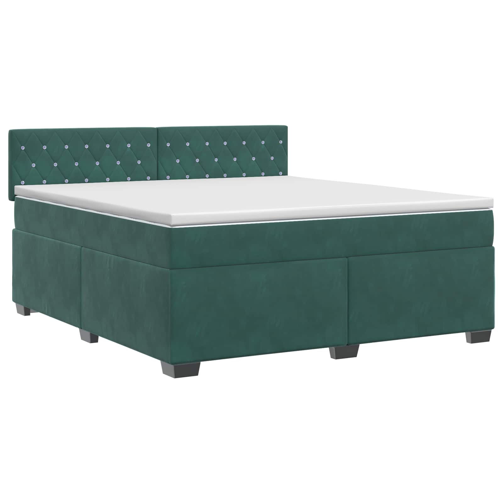 Κρεβάτι box spring με στρώμα Σκούρο Πράσινο 160 x 200 cm