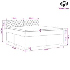 Κρεβάτι box spring με στρώμα Ροζ 160 x 200 cm Βελούδο - Pakobazaar