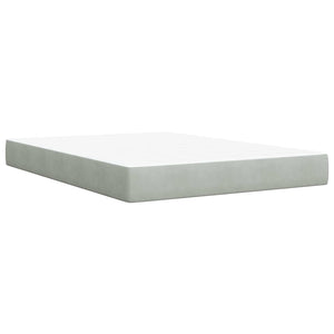 Κρεβάτι box spring με στρώμα Ανοιχτό γκρι 160 x 200 cm Βελούδο - Pakobazaar