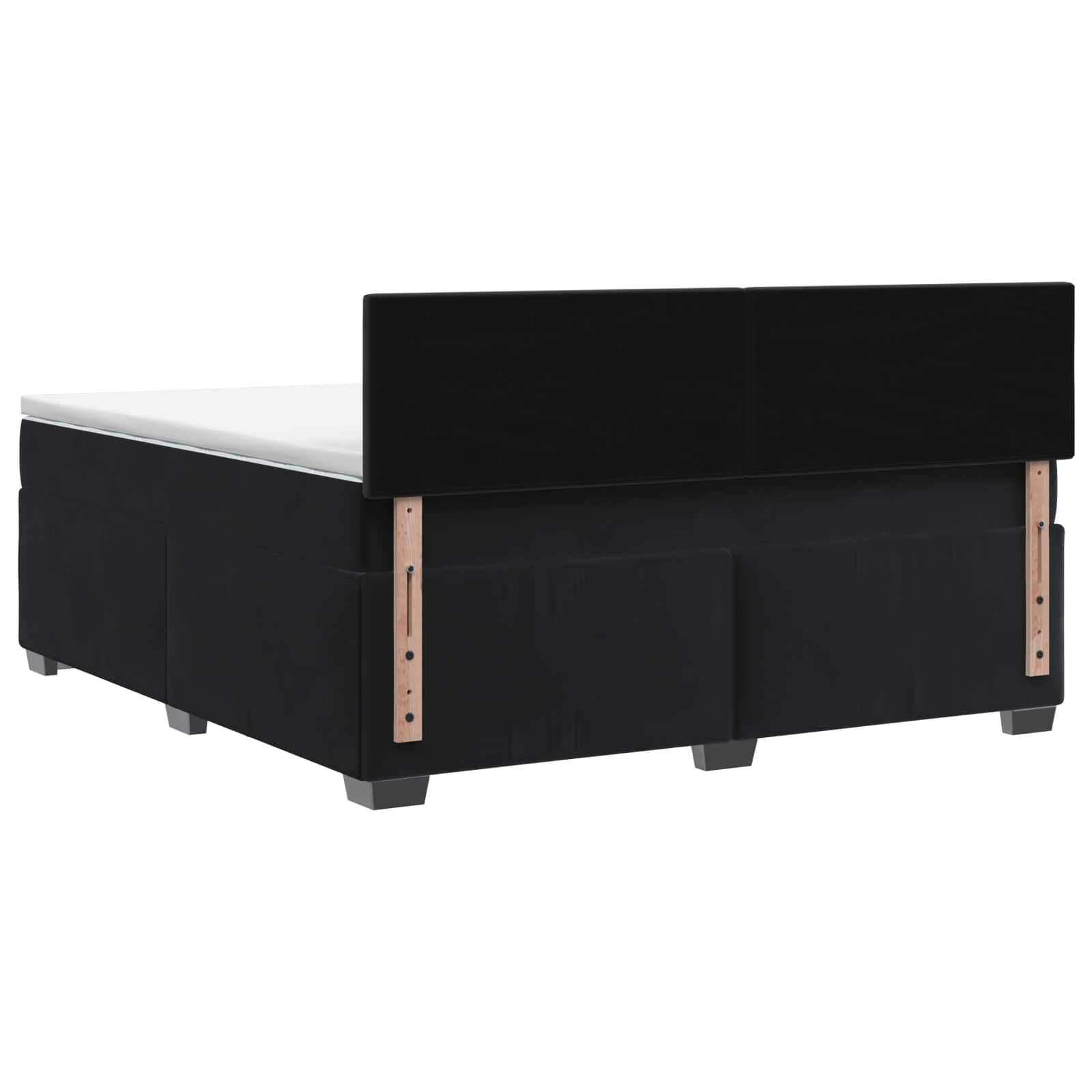 Κρεβάτι box spring με στρώμα Μαύρο 160 x 200 cm Βελούδο - Pakobazaar