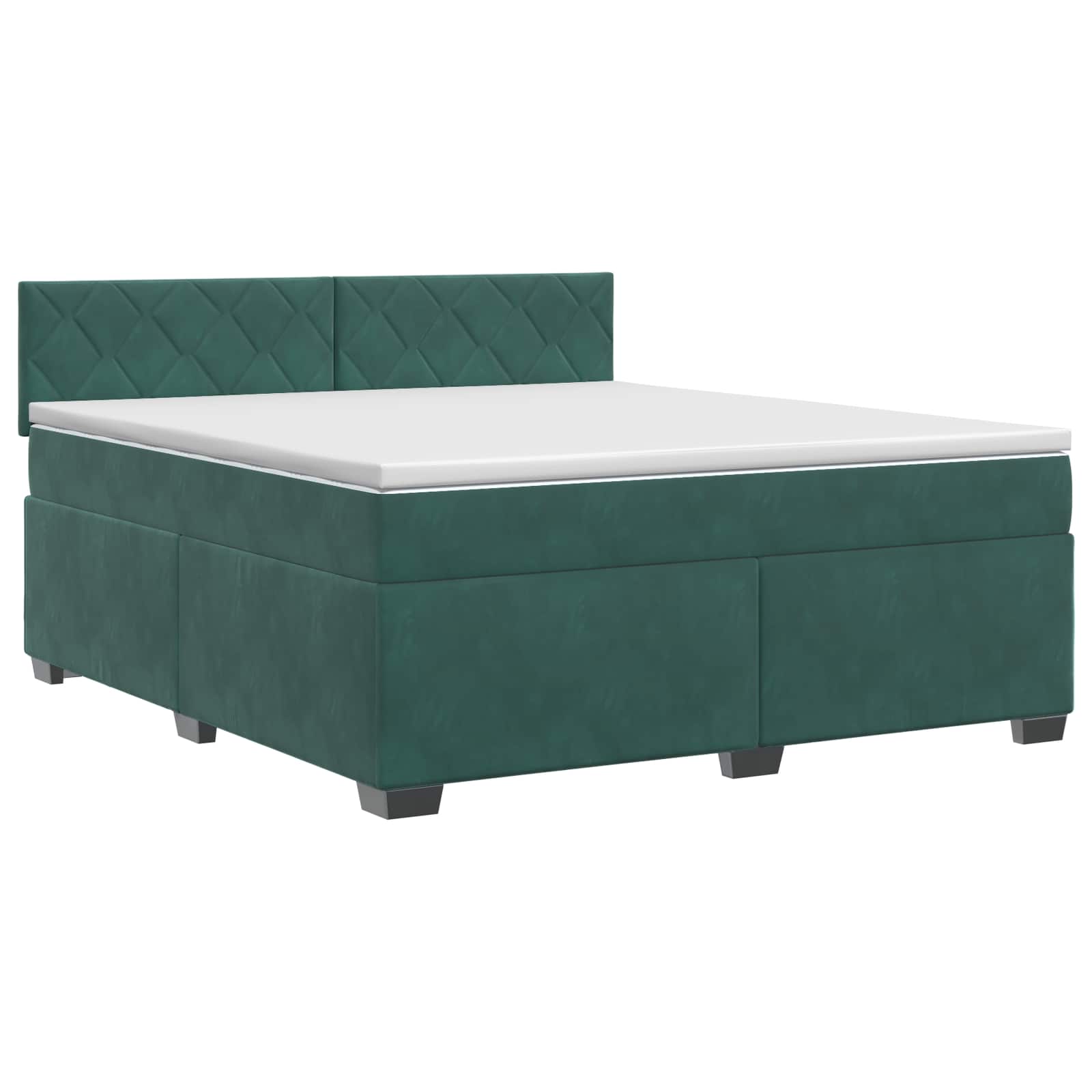 Κρεβάτι box spring με στρώμα Σκούρο Πράσινο 160 x 200 cm - Pakobazaar