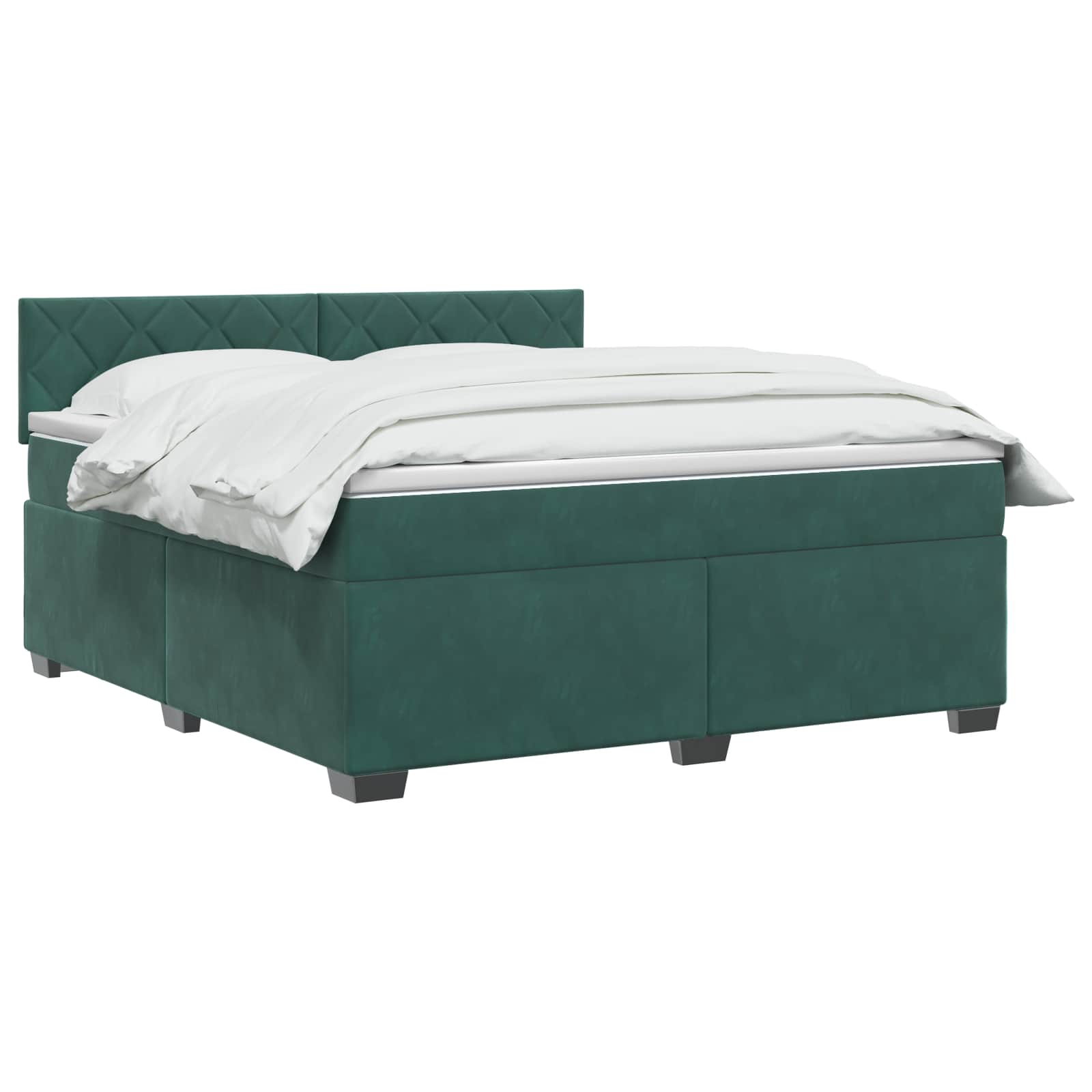 Κρεβάτι box spring με στρώμα Σκούρο Πράσινο 160 x 200 cm - Pakobazaar