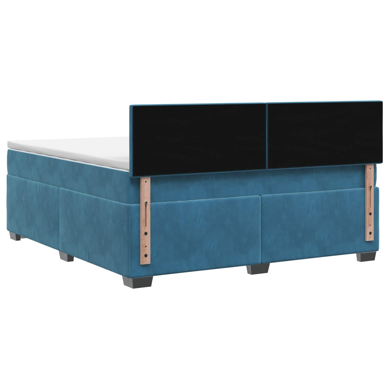 Κρεβάτι box spring με στρώμα Σκούρο Μπλε 180 x 200 cm Βελούδο - Pakobazaar