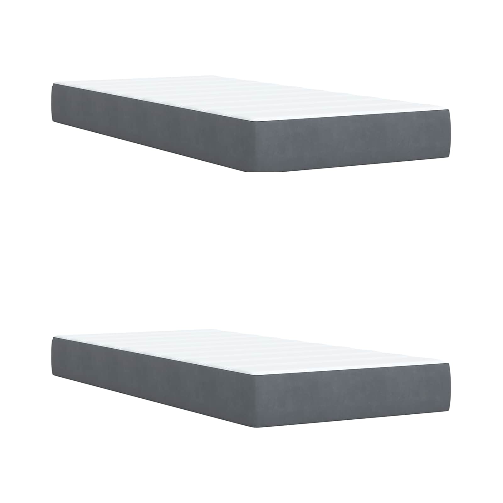 Κρεβάτι box spring με στρώμα Σκούρο Γκρι 200 x 200 cm Βελούδο - Pakobazaar
