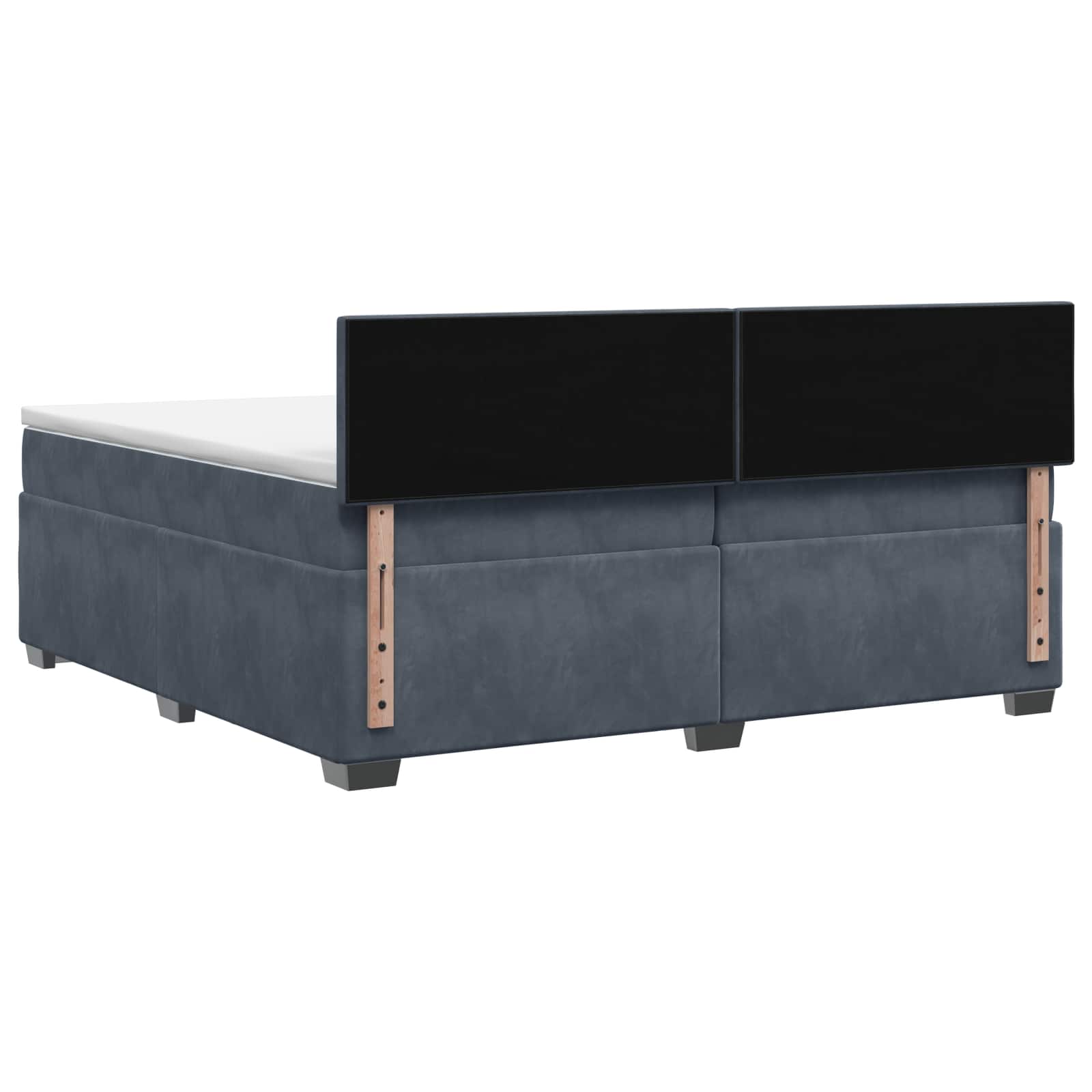 Κρεβάτι box spring με στρώμα Σκούρο Γκρι 200 x 200 cm Βελούδο - Pakobazaar