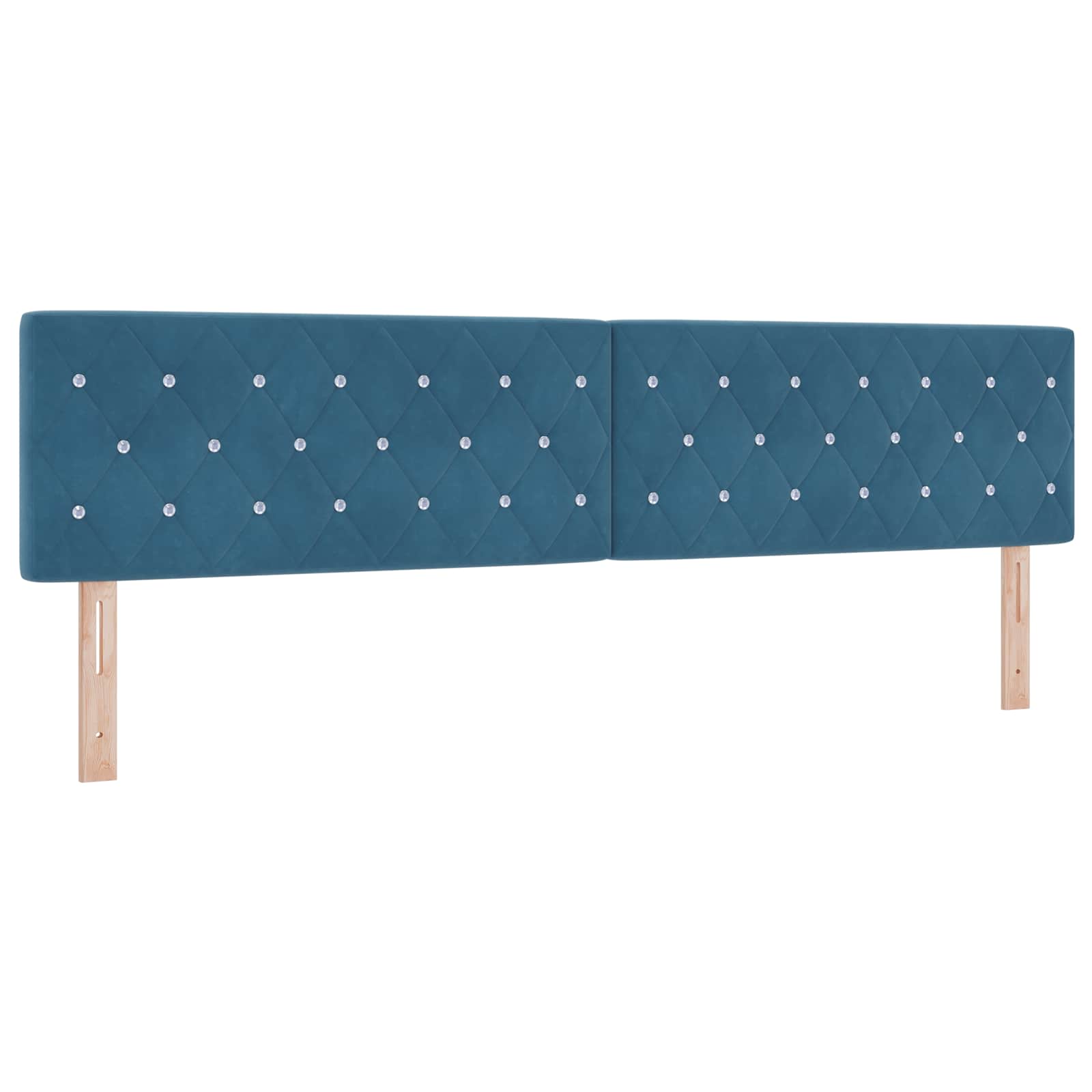 Κρεβάτι box spring με στρώμα Σκούρο Μπλε 200 x 200 cm Βελούδο - Pakobazaar