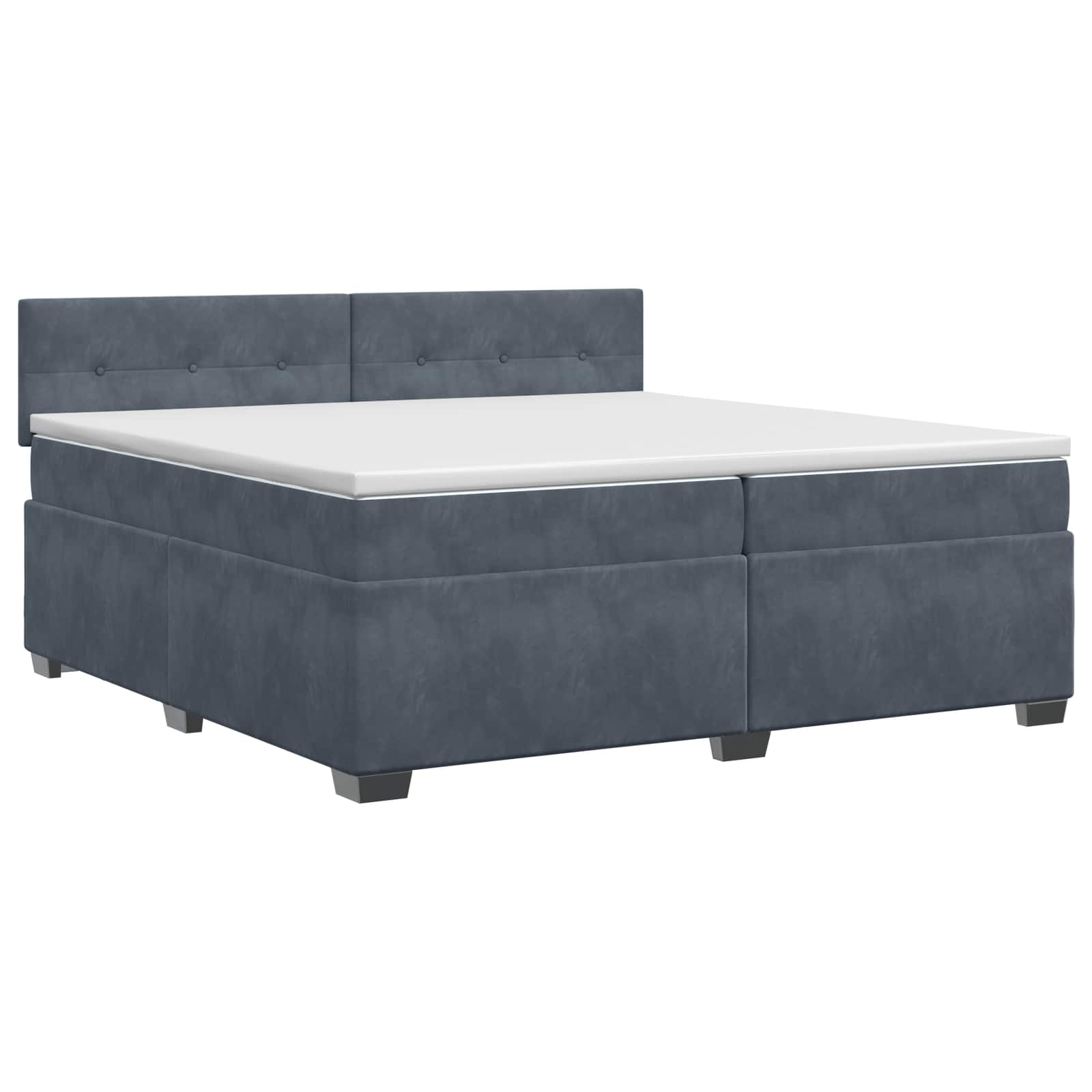 Κρεβάτι box spring με στρώμα Σκούρο Γκρι 200 x 200 cm Βελούδο
