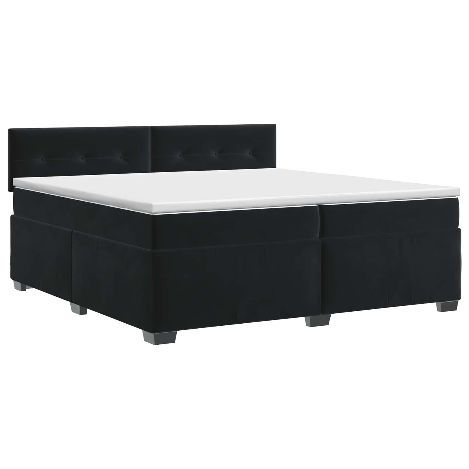Κρεβάτι box spring με στρώμα Μαύρο 200 x 200 cm Βελούδο