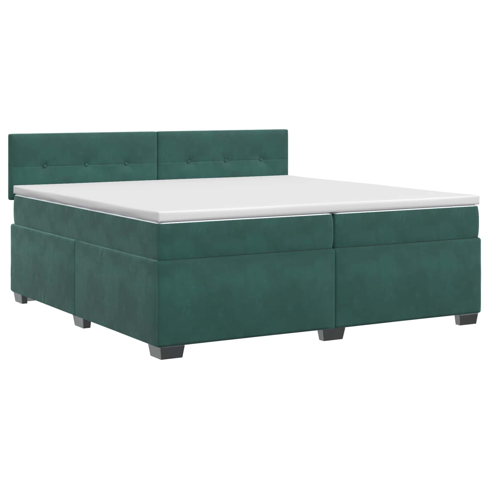 Κρεβάτι box spring με στρώμα Σκούρο Πράσινο 200 x 200 cm