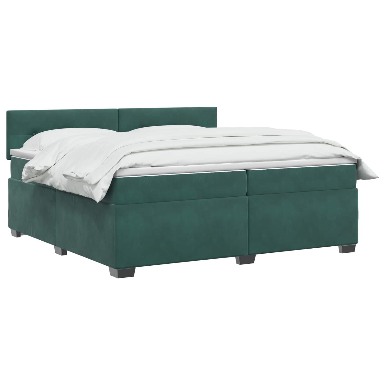Κρεβάτι box spring με στρώμα Σκούρο Πράσινο 200 x 200 cm