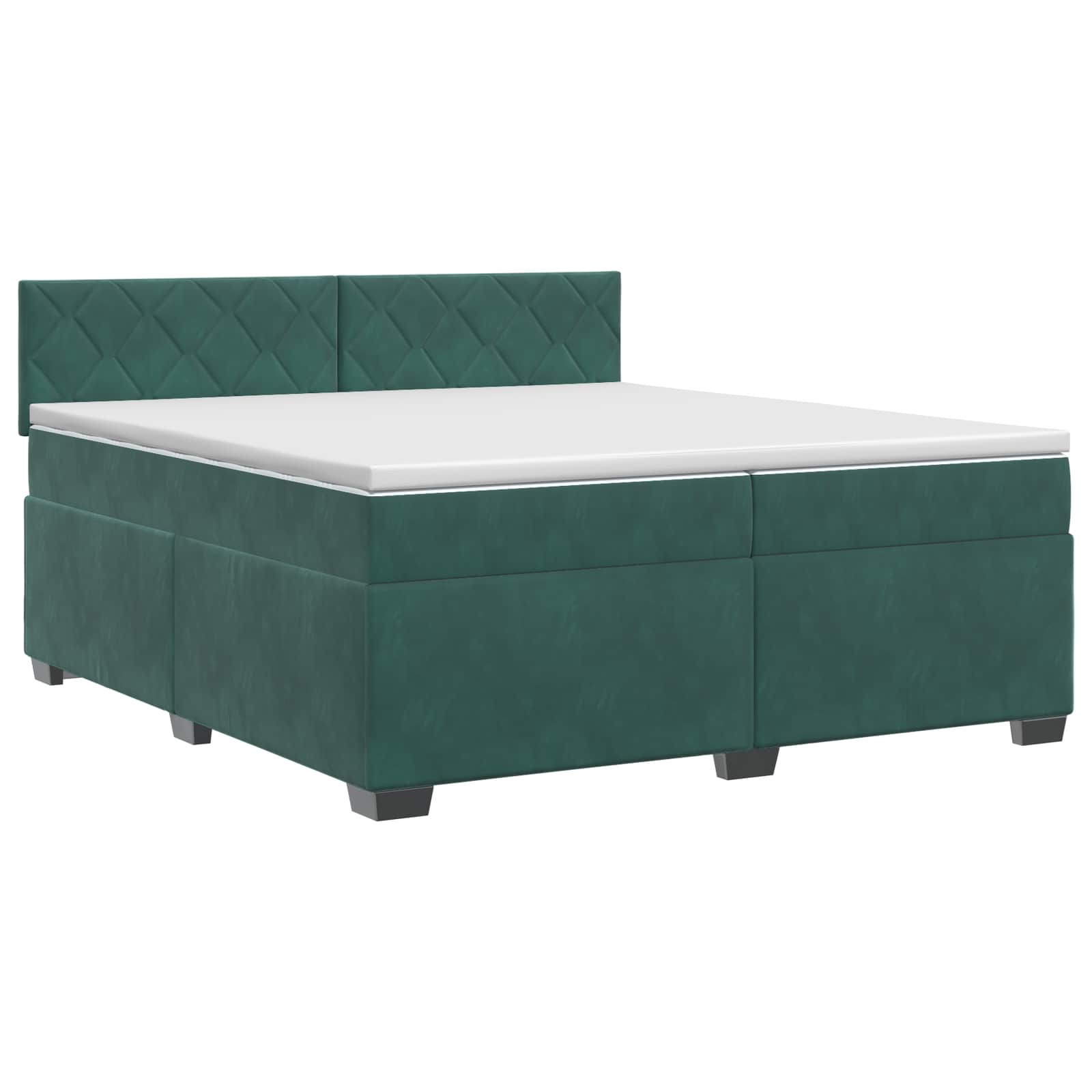 Κρεβάτι box spring με στρώμα Σκούρο Πράσινο 200 x 200 cm