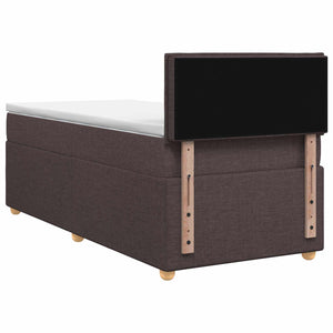 Κρεβάτι box spring με στρώμα Σκούρο Καφέ 80 x 200 cm Ύφασμα - Pakobazaar
