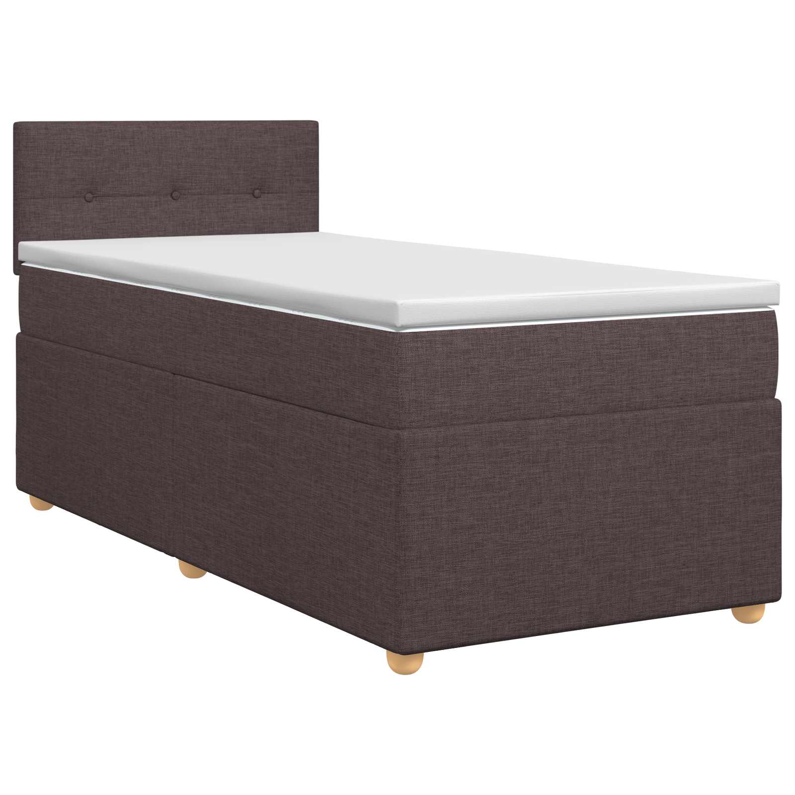 Κρεβάτι box spring με στρώμα Σκούρο Καφέ 80 x 200 cm Ύφασμα - Pakobazaar