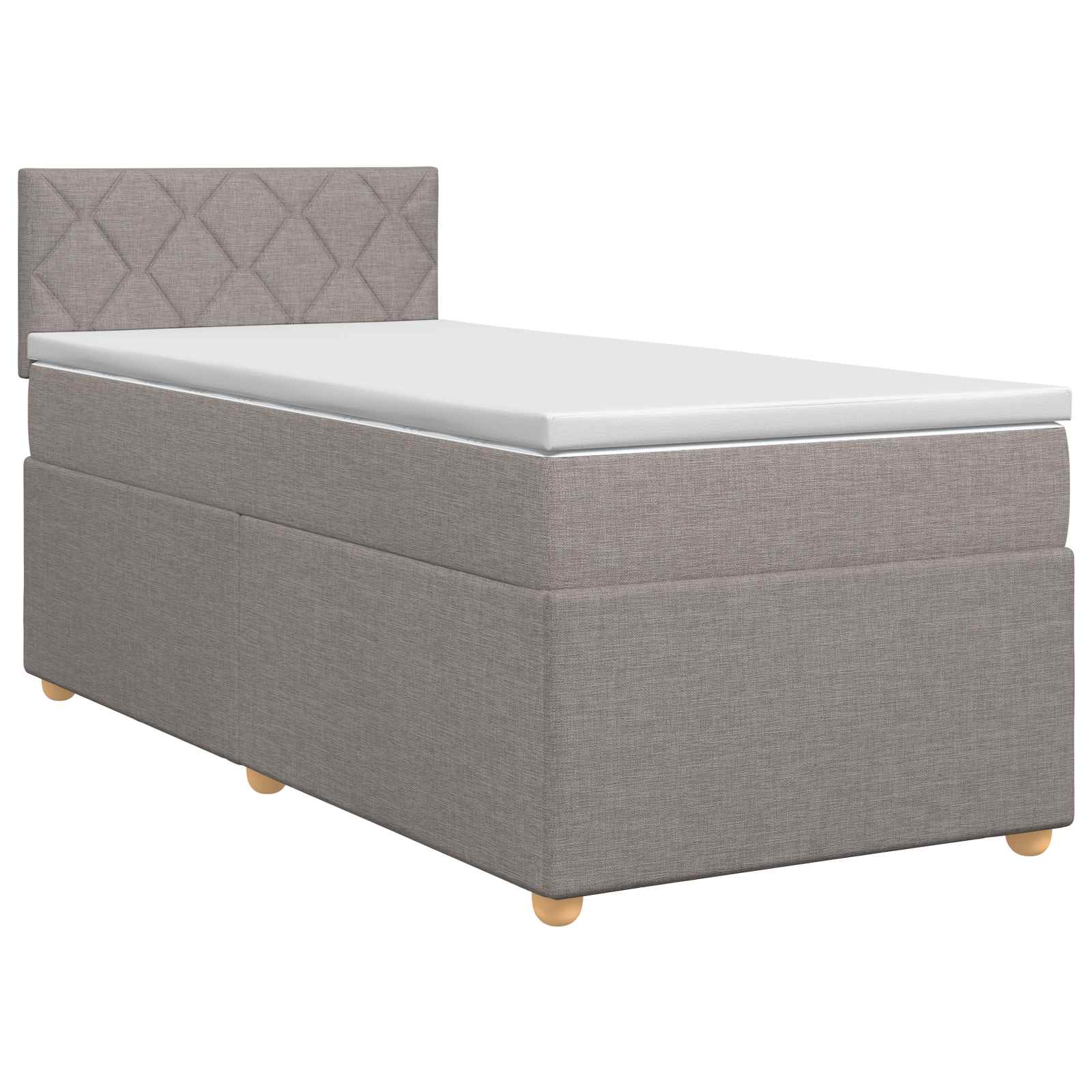 Κρεβάτι box spring με στρώμα Taupe 80 x 200 cm Ύφασμα