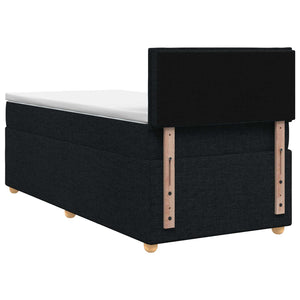 Κρεβάτι box spring με στρώμα Μαύρο 90 x 190 cm Ύφασμα