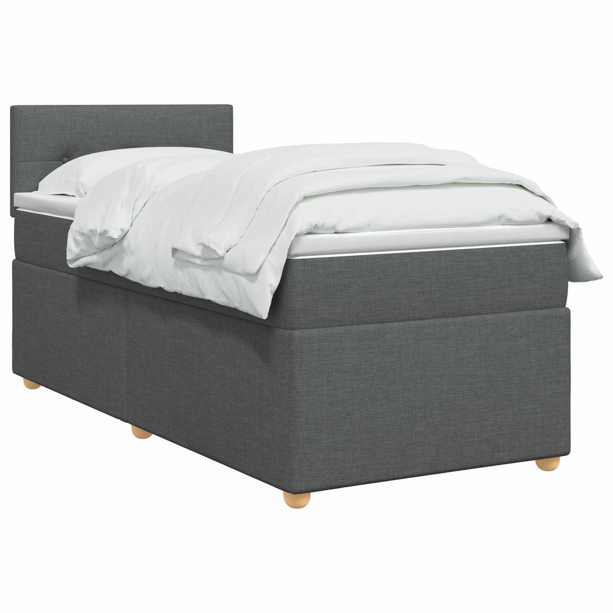 Κρεβάτι box spring με στρώμα Σκούρο Γκρι 90 x 190 cm Ύφασμα