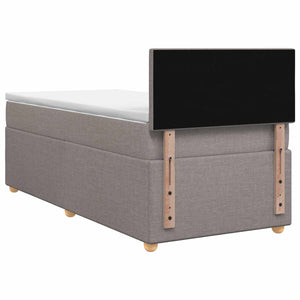 Κρεβάτι box spring με στρώμα Taupe 90 x 190 cm Ύφασμα - Pakobazaar