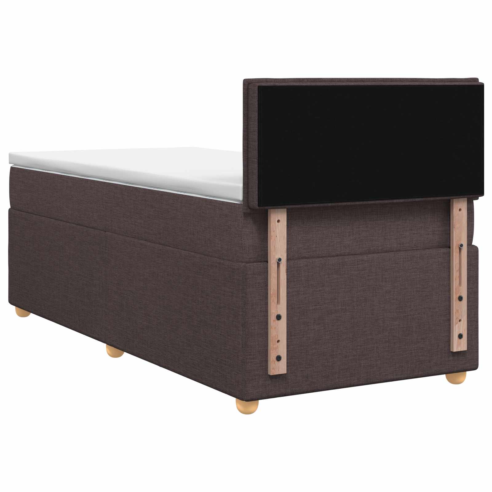 Κρεβάτι box spring με στρώμα Σκούρο Καφέ 90 x 200 cm Ύφασμα - Pakobazaar
