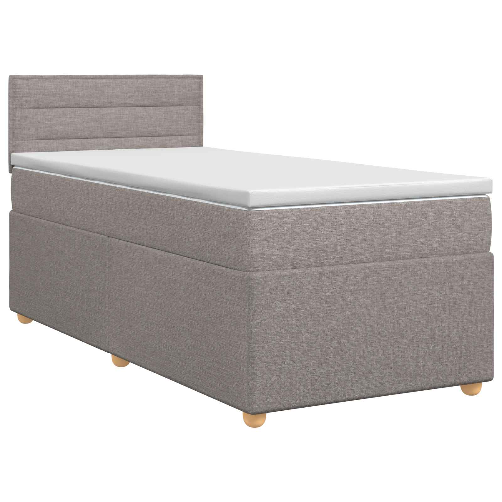 Κρεβάτι box spring με στρώμα Taupe 90 x 200 cm Ύφασμα - Pakobazaar