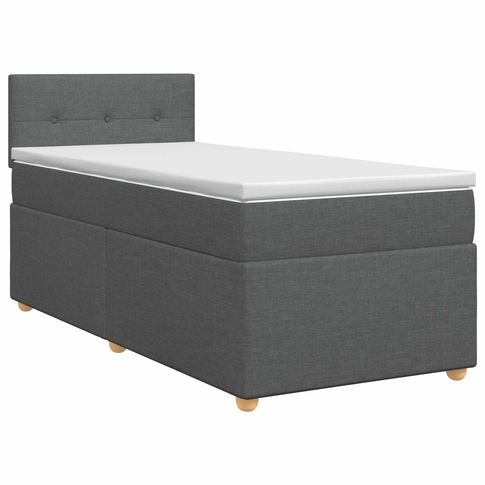 Κρεβάτι box spring με στρώμα Σκούρο Γκρι 90 x 200 cm Ύφασμα - Pakobazaar