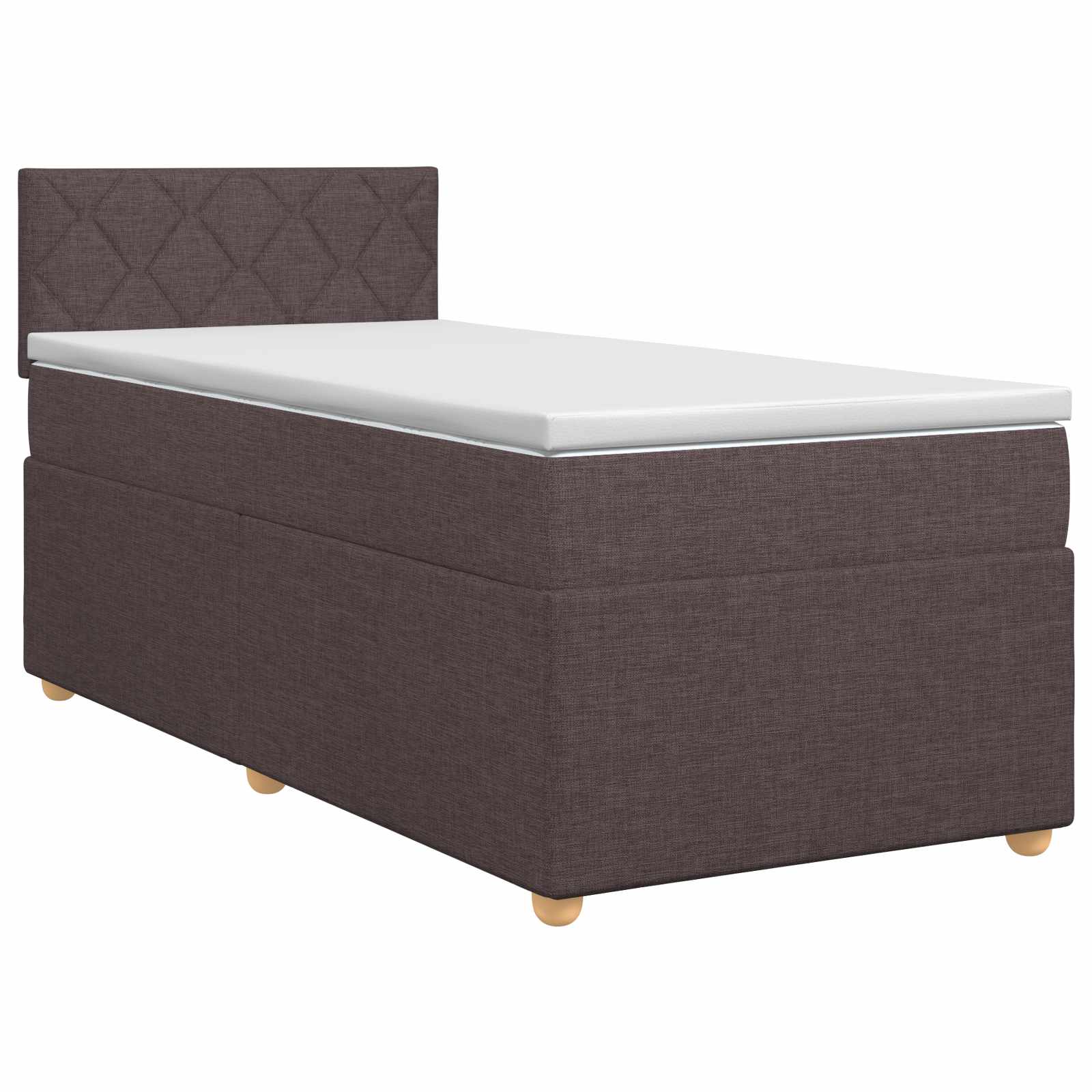 Κρεβάτι box spring με στρώμα Σκούρο Καφέ 90 x 200 cm Ύφασμα - Pakobazaar
