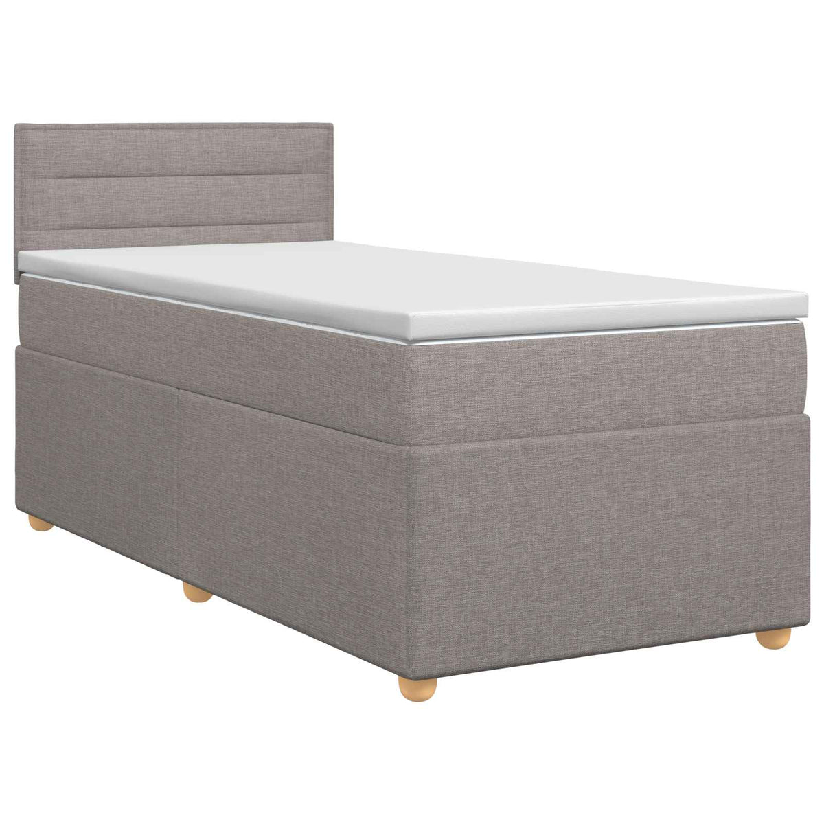 Κρεβάτι box spring με στρώμα Taupe 100 x 200 cm Ύφασμα - Pakobazaar