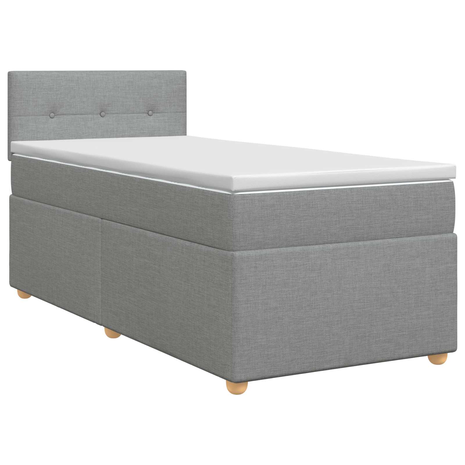 Κρεβάτι box spring με στρώμα Ανοιχτό γκρι 100 x 200 cm Ύφασμα