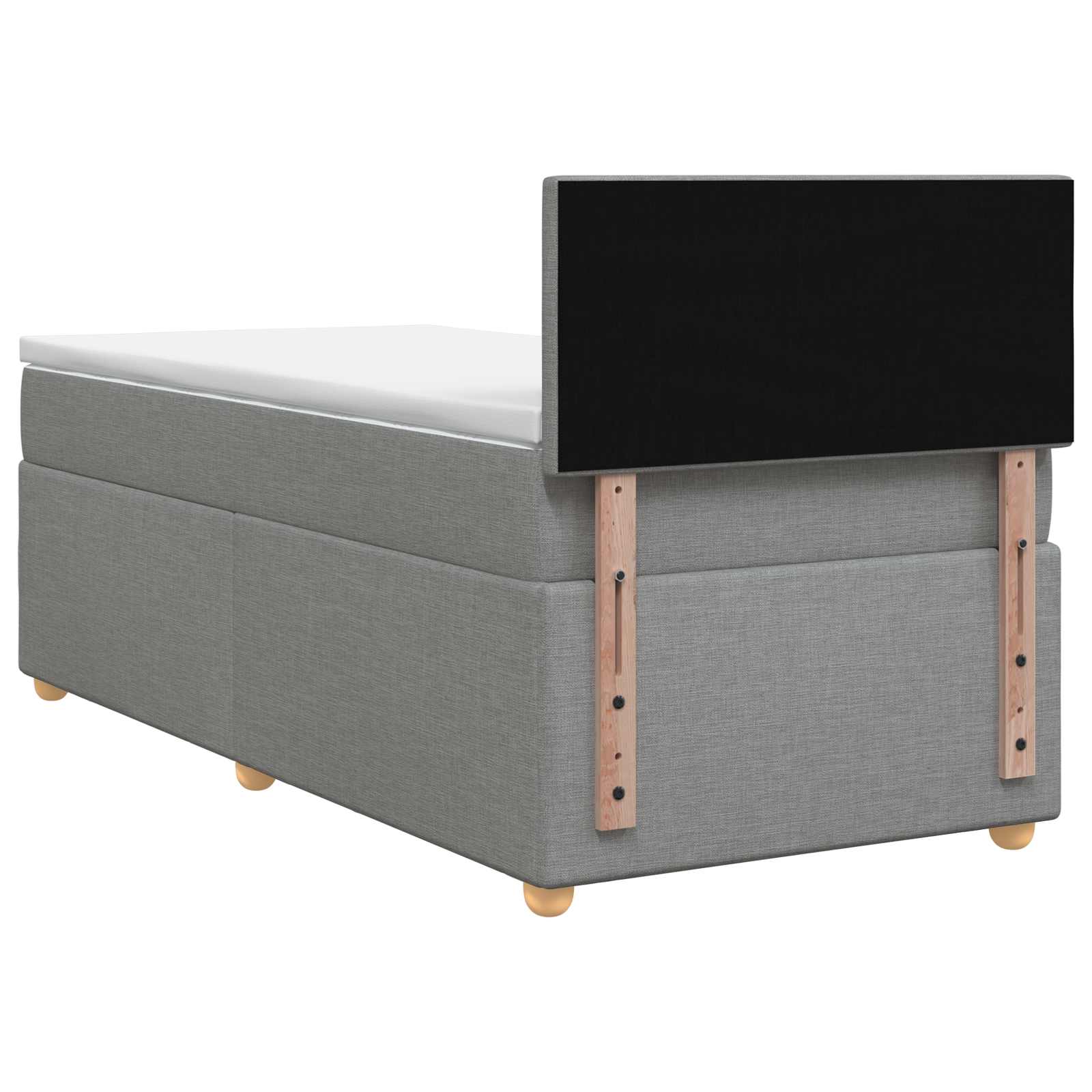 Κρεβάτι box spring με στρώμα Ανοιχτό γκρι 100 x 200 cm Ύφασμα