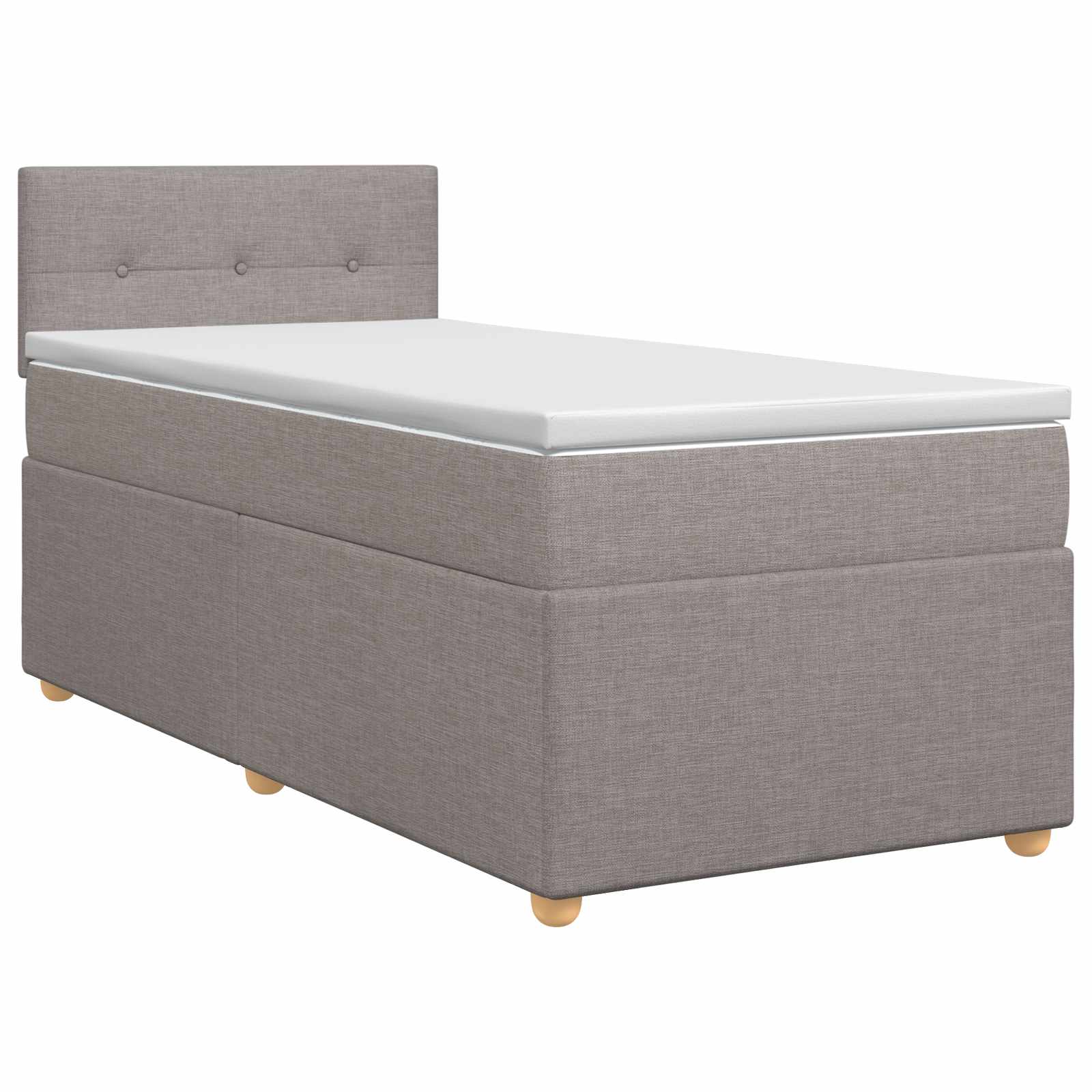 Κρεβάτι box spring με στρώμα Taupe 100 x 200 cm Ύφασμα