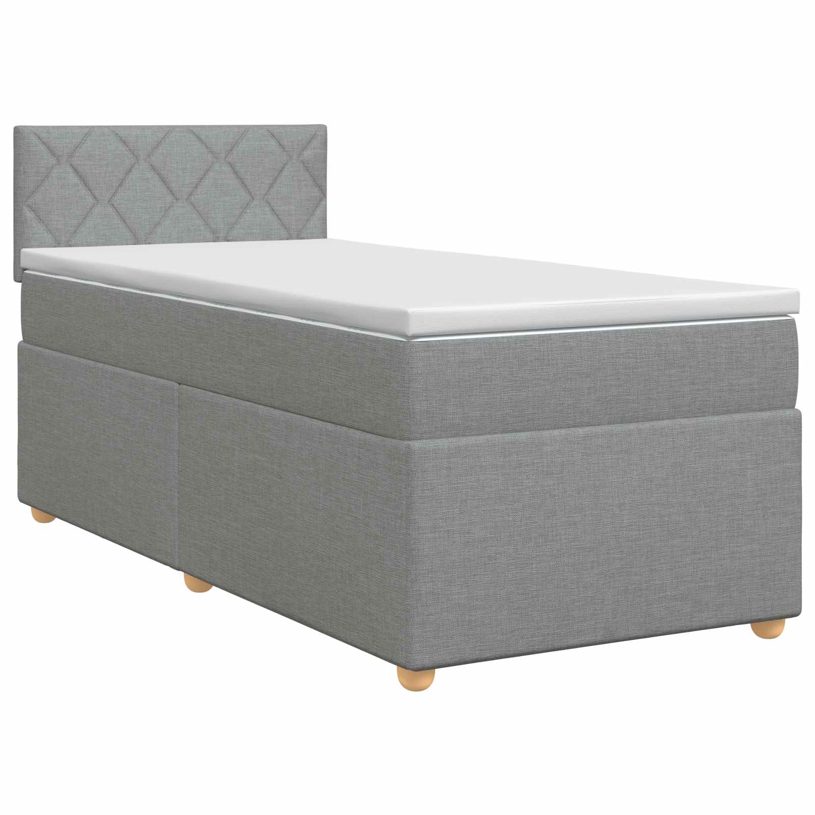 Κρεβάτι box spring με στρώμα Ανοιχτό γκρι 100 x 200 cm Ύφασμα