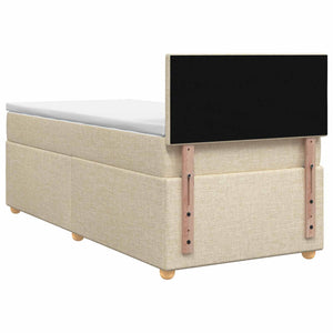 Κρεβάτι box spring με στρώμα Κρεμ 100 x 200 cm Ύφασμα