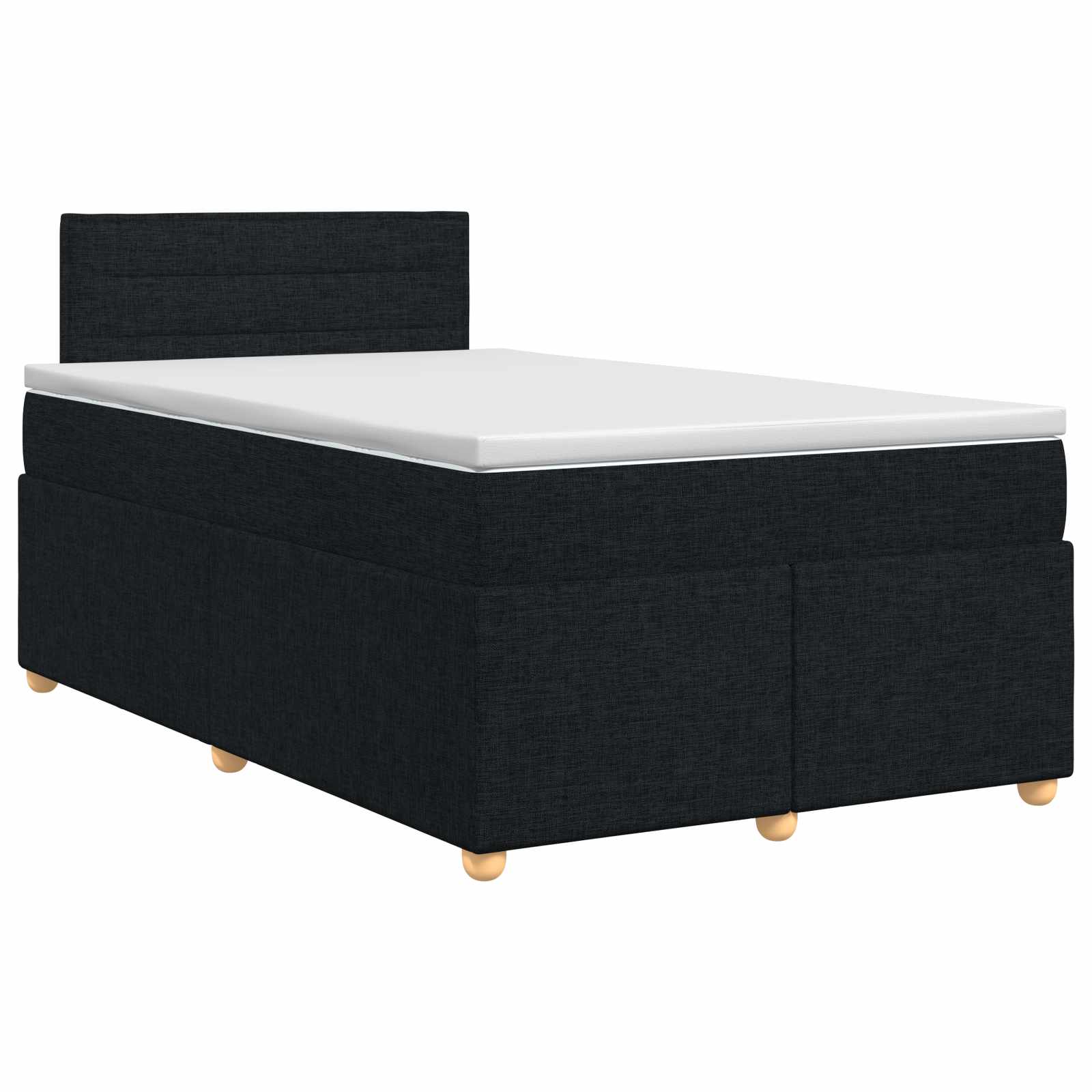 Κρεβάτι box spring με στρώμα Μαύρο 120 x 190 cm Ύφασμα - Pakobazaar