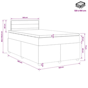 Κρεβάτι box spring με στρώμα Taupe 120 x 190 cm Ύφασμα - Pakobazaar
