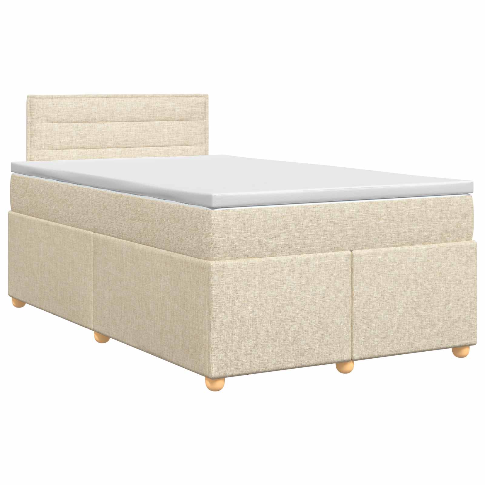 Κρεβάτι box spring με στρώμα Κρεμ 120 x 190 cm Ύφασμα