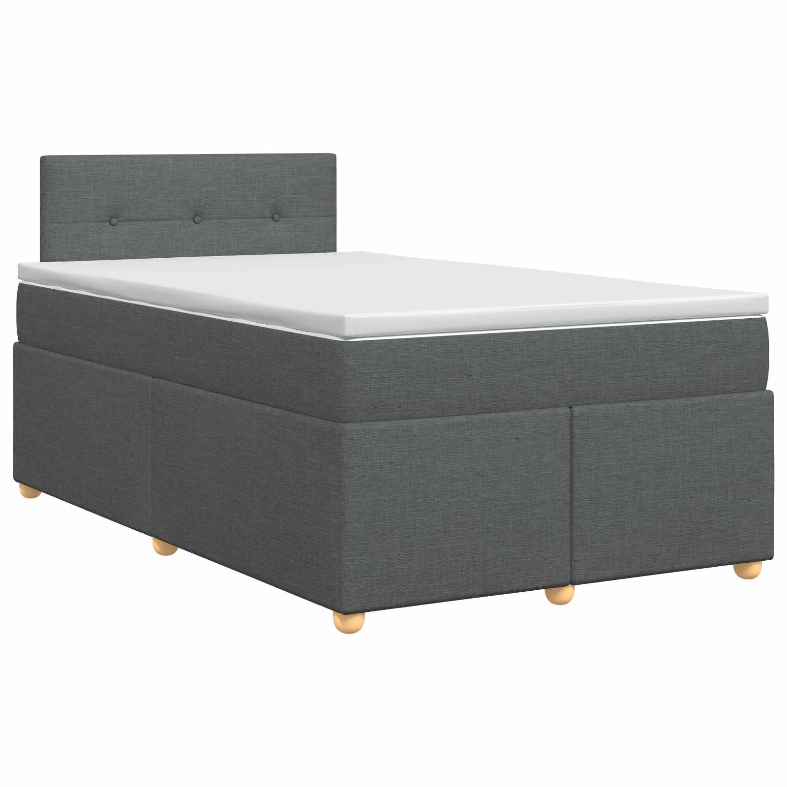 Κρεβάτι box spring με στρώμα Σκούρο Γκρι 120 x 190 cm Ύφασμα - Pakobazaar