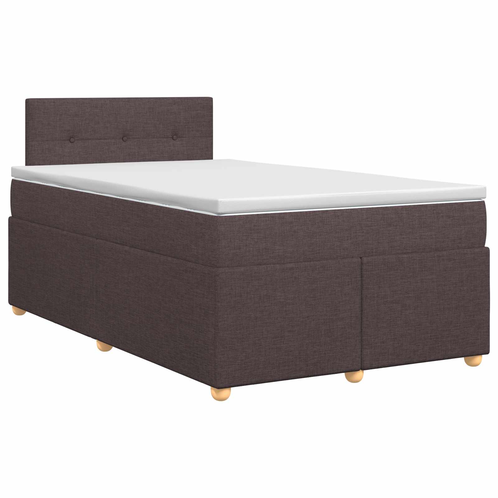 Κρεβάτι box spring με στρώμα Σκούρο Καφέ 120 x 190 cm Ύφασμα