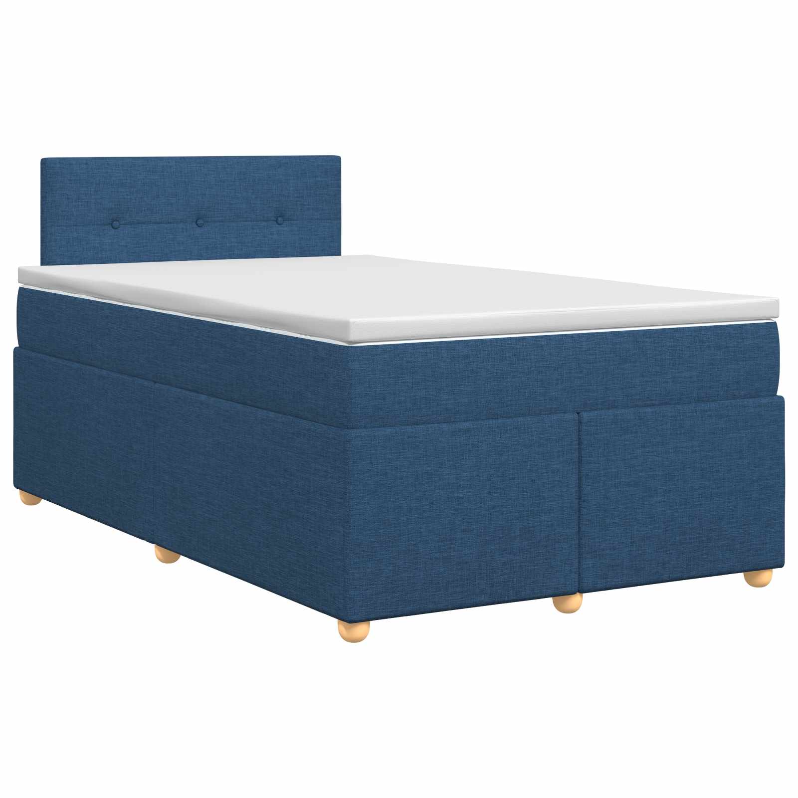 Κρεβάτι box spring με στρώμα Μπλε 120 x 190 cm Ύφασμα