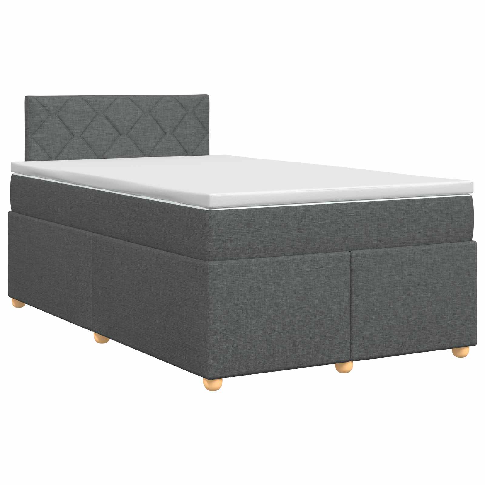 Κρεβάτι box spring με στρώμα Σκούρο Γκρι 120 x 190 cm Ύφασμα