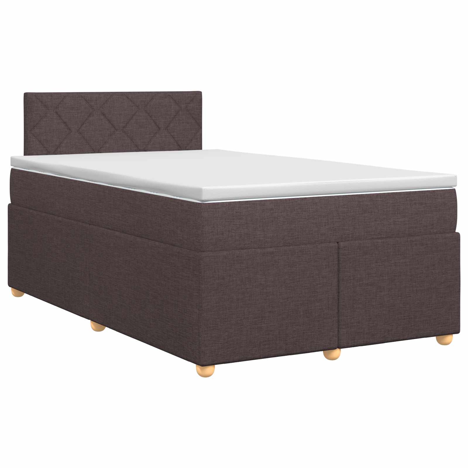 Κρεβάτι box spring με στρώμα Σκούρο Καφέ 120 x 190 cm Ύφασμα