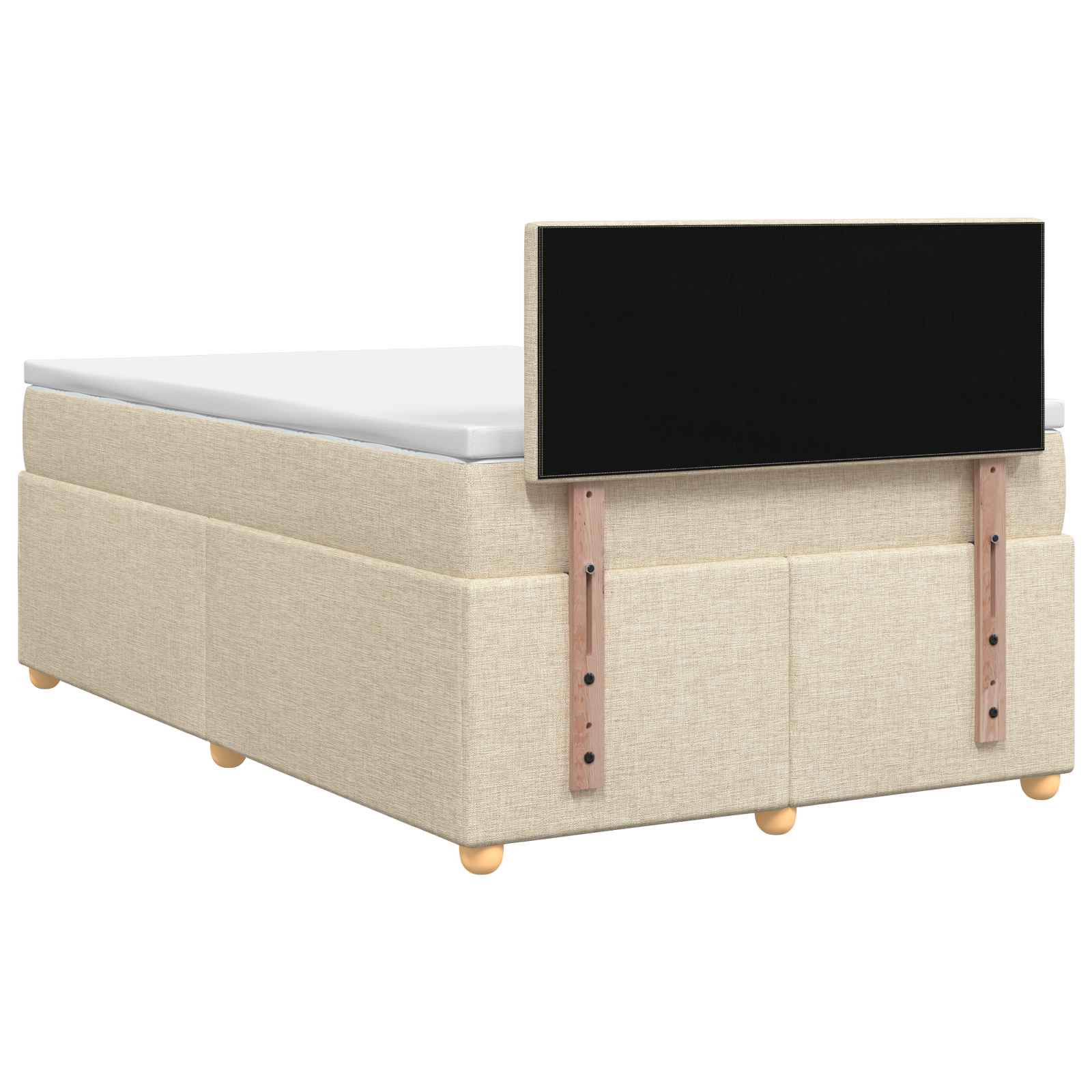 Κρεβάτι box spring με στρώμα Κρεμ 120 x 190 cm Ύφασμα - Pakobazaar
