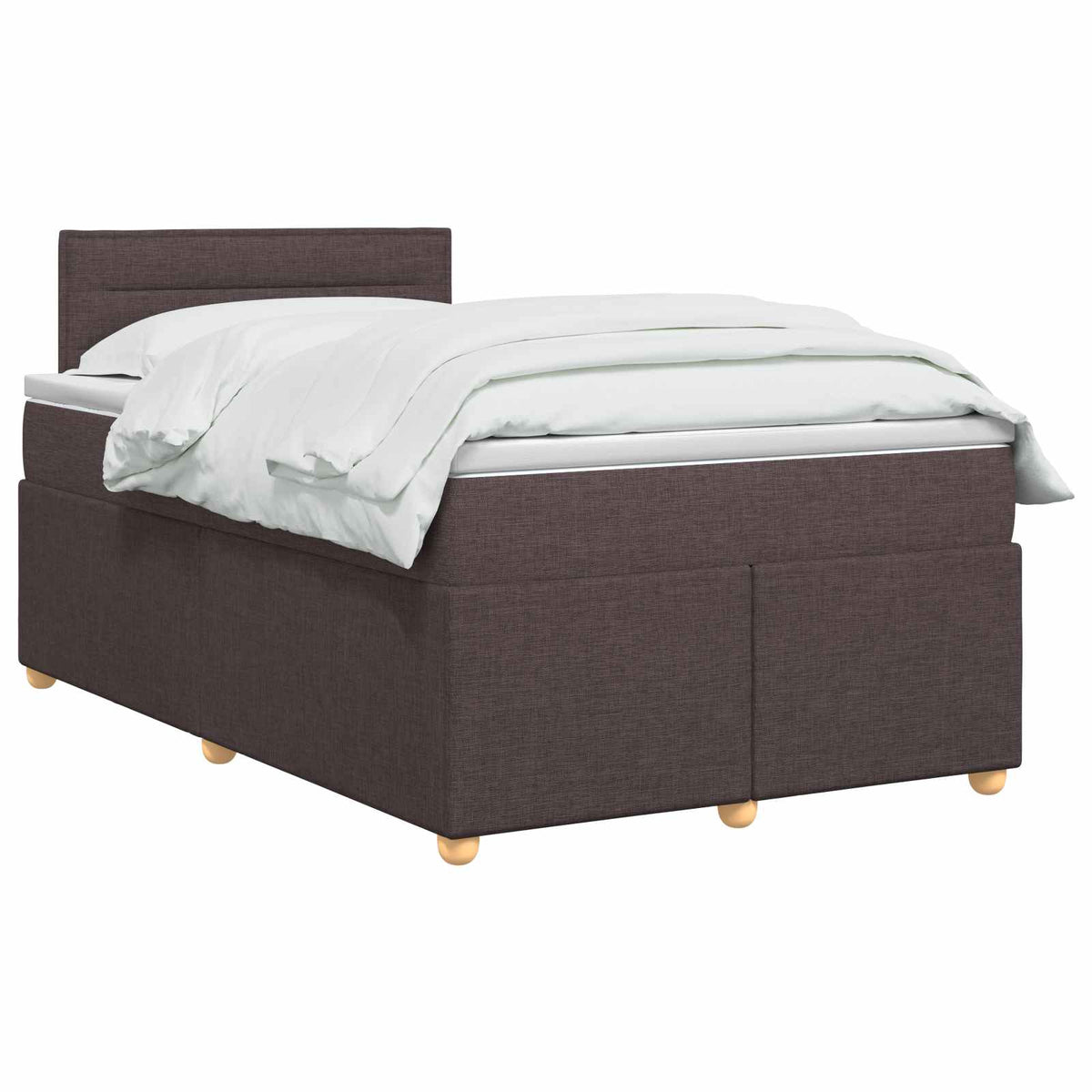 Κρεβάτι box spring με στρώμα Σκούρο Καφέ 120 x 200 cm Ύφασμα