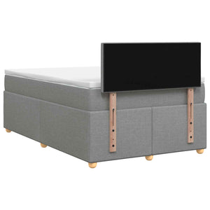 Κρεβάτι box spring με στρώμα Ανοιχτό γκρι 120 x 200 cm Ύφασμα - Pakobazaar